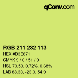 Color code: RGB 211 232 113 | qconv.com