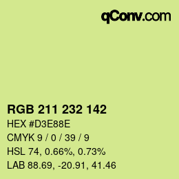 Color code: RGB 211 232 142 | qconv.com