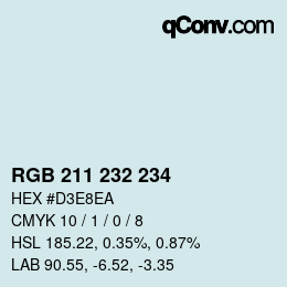 Código de color: RGB 211 232 234 | qconv.com