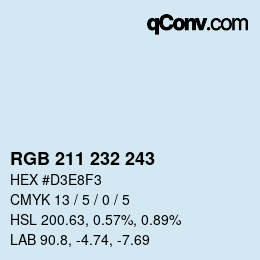 Color code: RGB 211 232 243 | qconv.com