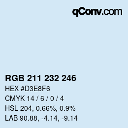 Color code: RGB 211 232 246 | qconv.com