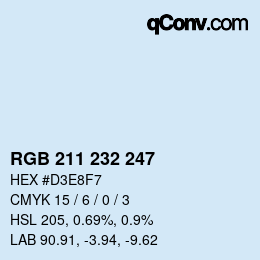 Color code: RGB 211 232 247 | qconv.com