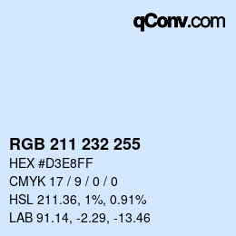 カラーコード: RGB 211 232 255 | qconv.com