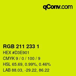 Color code: RGB 211 233 1 | qconv.com