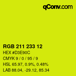 カラーコード: RGB 211 233 12 | qconv.com