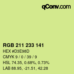 Color code: RGB 211 233 141 | qconv.com
