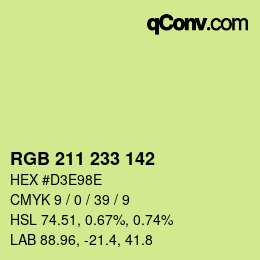 Color code: RGB 211 233 142 | qconv.com
