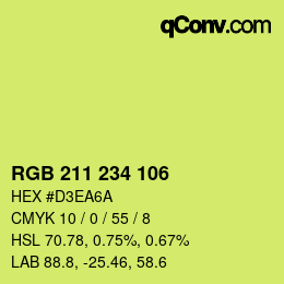 Color code: RGB 211 234 106 | qconv.com