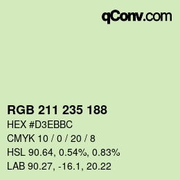 Color code: RGB 211 235 188 | qconv.com