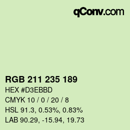 Color code: RGB 211 235 189 | qconv.com