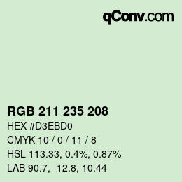 Farbcode: RGB 211 235 208 | qconv.com