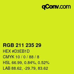 カラーコード: RGB 211 235 29 | qconv.com