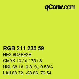 カラーコード: RGB 211 235 59 | qconv.com