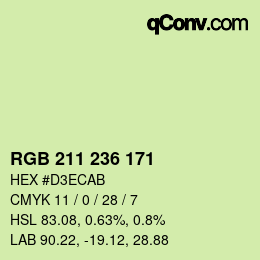 Color code: RGB 211 236 171 | qconv.com