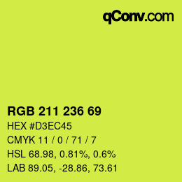 Color code: RGB 211 236 69 | qconv.com