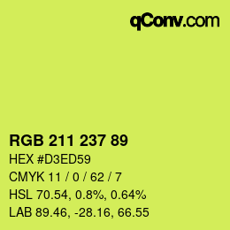 Color code: RGB 211 237 89 | qconv.com