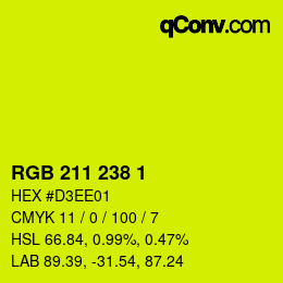 カラーコード: RGB 211 238 1 | qconv.com