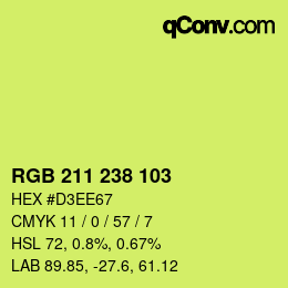 Color code: RGB 211 238 103 | qconv.com