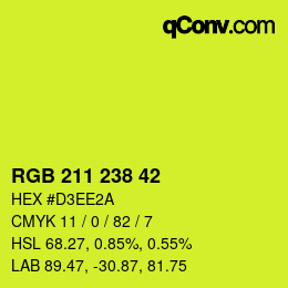 カラーコード: RGB 211 238 42 | qconv.com