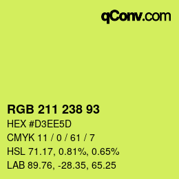 Color code: RGB 211 238 93 | qconv.com