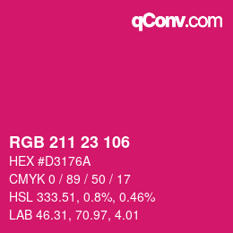 Color code: RGB 211 23 106 | qconv.com