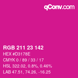 Color code: RGB 211 23 142 | qconv.com