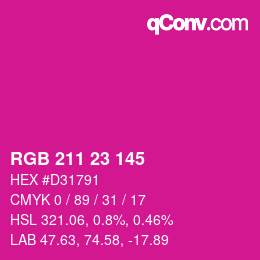 Color code: RGB 211 23 145 | qconv.com
