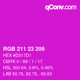 Color code: RGB 211 23 209 | qconv.com