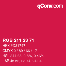 Color code: RGB 211 23 71 | qconv.com