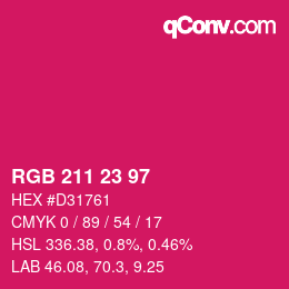 Color code: RGB 211 23 97 | qconv.com