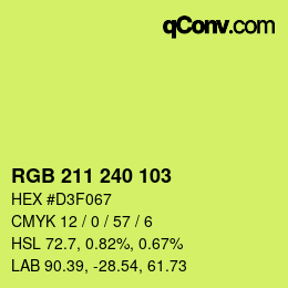 Color code: RGB 211 240 103 | qconv.com