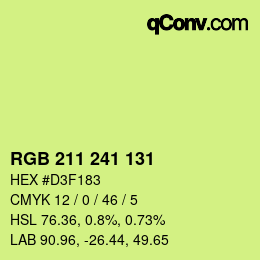 Color code: RGB 211 241 131 | qconv.com