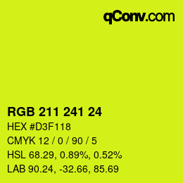 Color code: RGB 211 241 24 | qconv.com