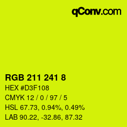 Color code: RGB 211 241 8 | qconv.com