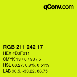 Color code: RGB 211 242 17 | qconv.com