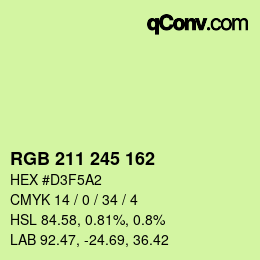 Color code: RGB 211 245 162 | qconv.com