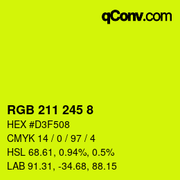 Color code: RGB 211 245 8 | qconv.com