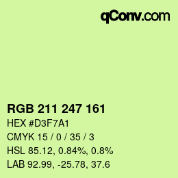 Código de color: RGB 211 247 161 | qconv.com