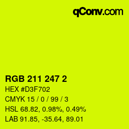 Color code: RGB 211 247 2 | qconv.com
