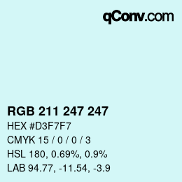 Color code: RGB 211 247 247 | qconv.com