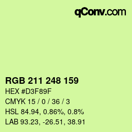 Color code: RGB 211 248 159 | qconv.com