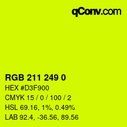 Color code: RGB 211 249 0 | qconv.com