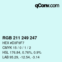 Color code: RGB 211 249 247 | qconv.com