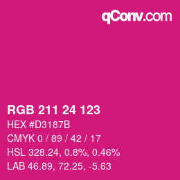 カラーコード: RGB 211 24 123 | qconv.com