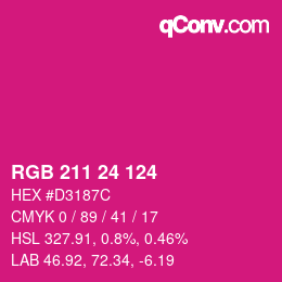 Color code: RGB 211 24 124 | qconv.com