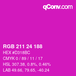 Color code: RGB 211 24 188 | qconv.com