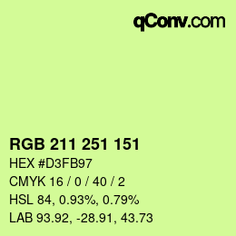 Color code: RGB 211 251 151 | qconv.com
