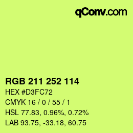 カラーコード: RGB 211 252 114 | qconv.com