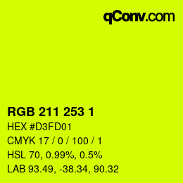 Color code: RGB 211 253 1 | qconv.com