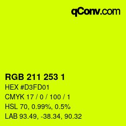 Color code: RGB 211 253 1 | qconv.com